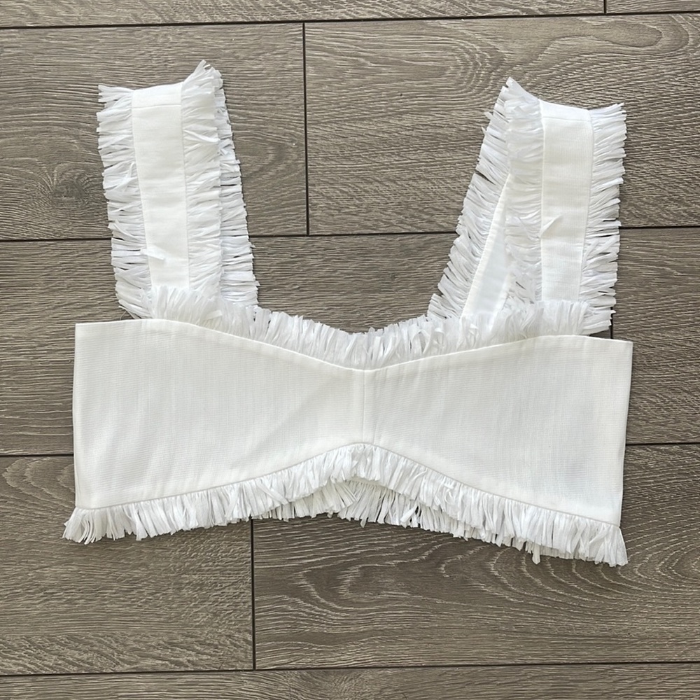 Alexis Elmi Top in White Raffa, Size S